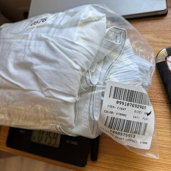 J.Crew Christina Midi Skirt 10 White Contrast Stitch Cotton Poplin Elastic Waist - Picture 7 of 7